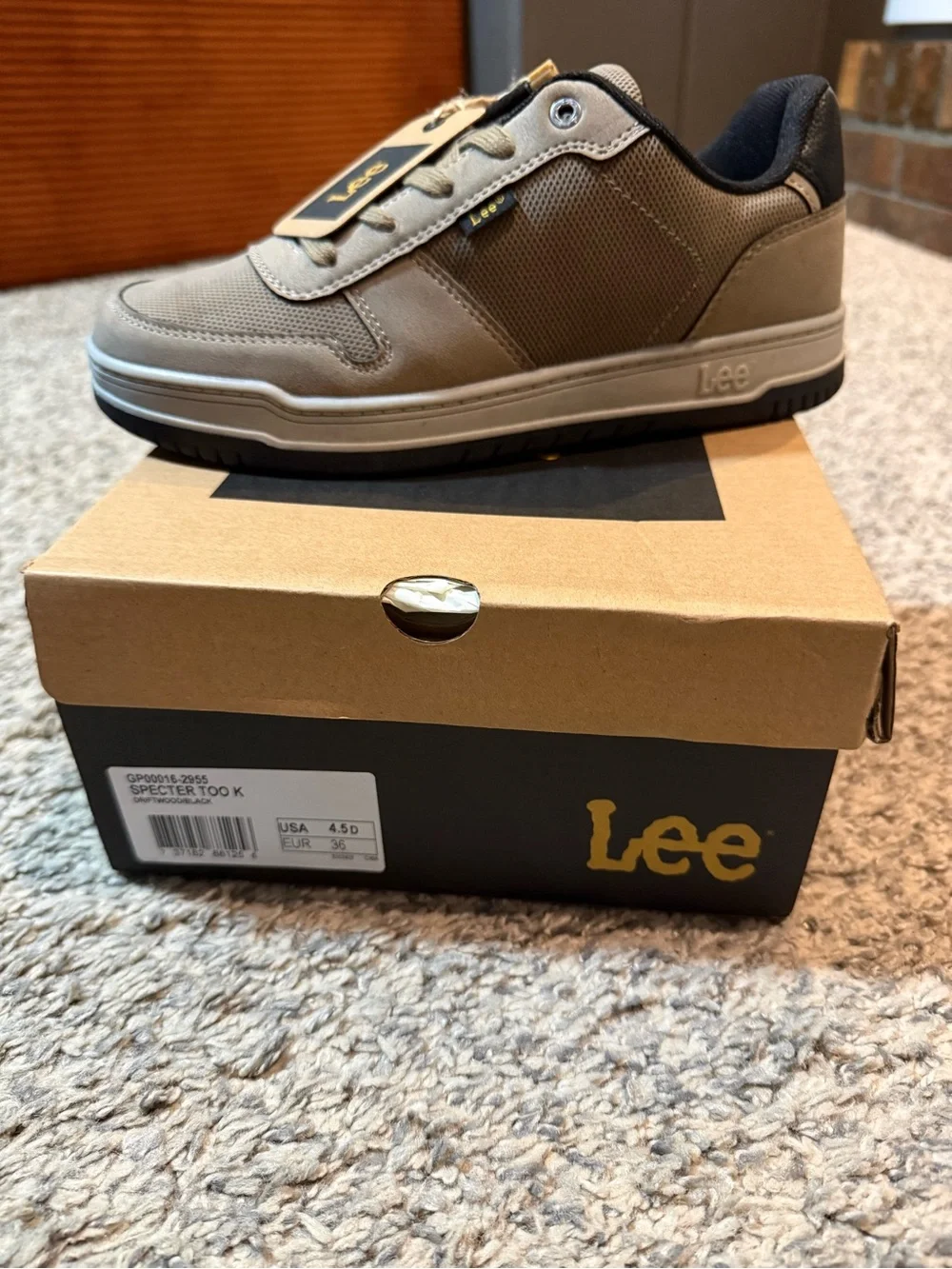 Lee Kids' Tan Casual Sneaker (Boys size 4.5/36)